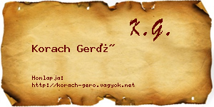 Korach Gerő névjegykártya